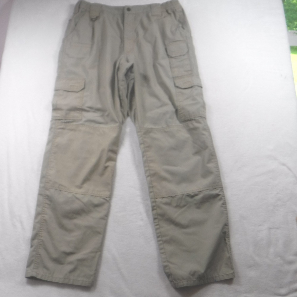 5.11 Tactical Series Mens Khaki Tan Ripstop Cargo Pants 36x34 Utility Workwear